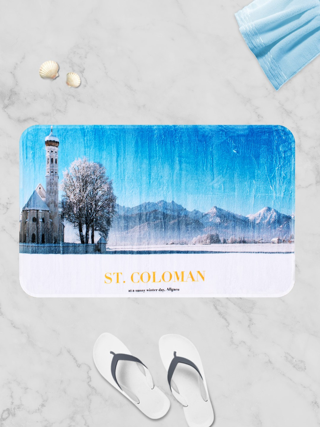 

Story@home Blue & White Printed Anti-Skid Bath Mat