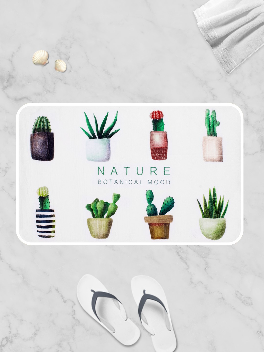 

Story@home White Printed Rectangular Bath Rug