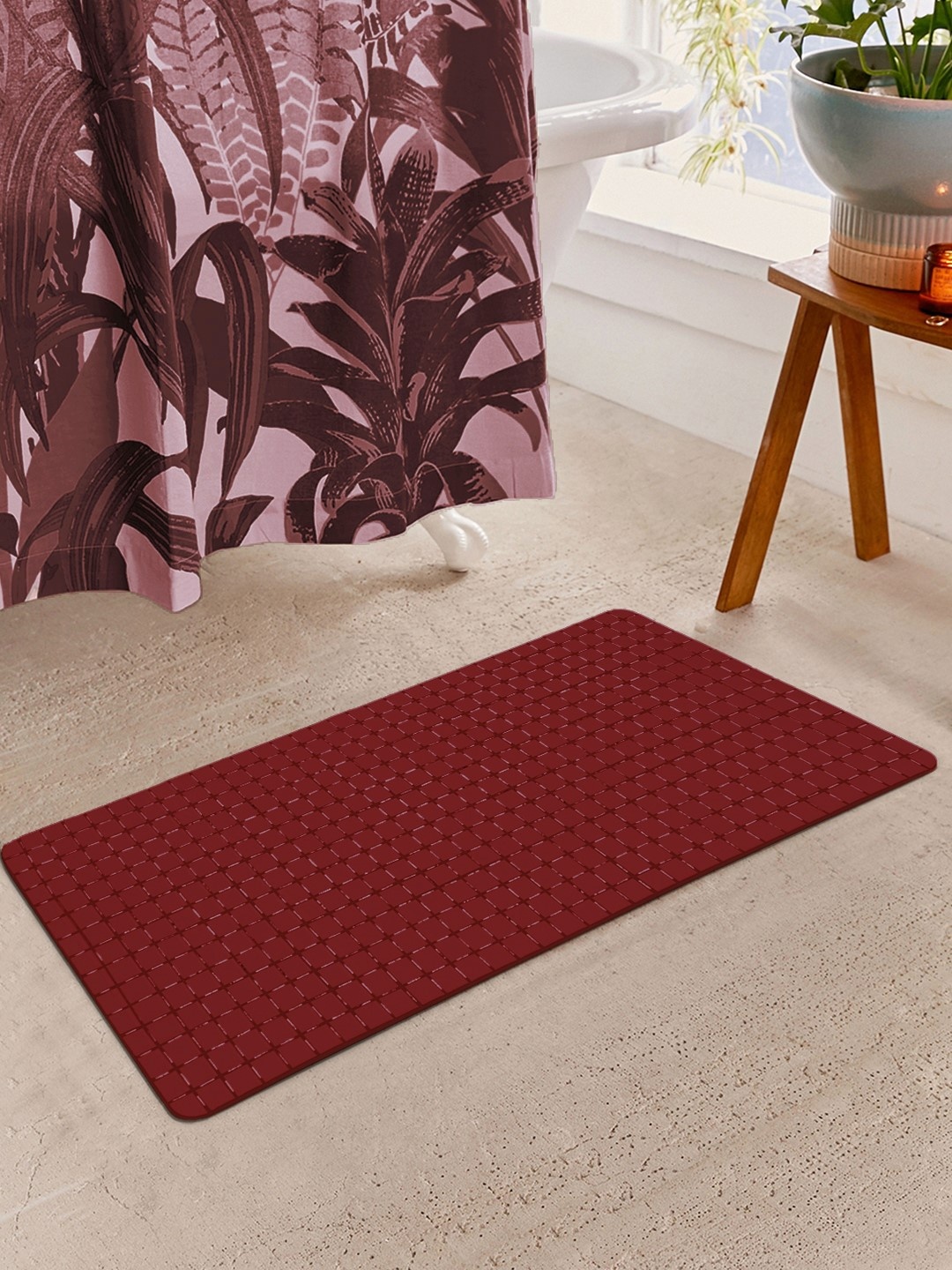 

Story@home Maroon PVC Anti-Skid Bath Mat