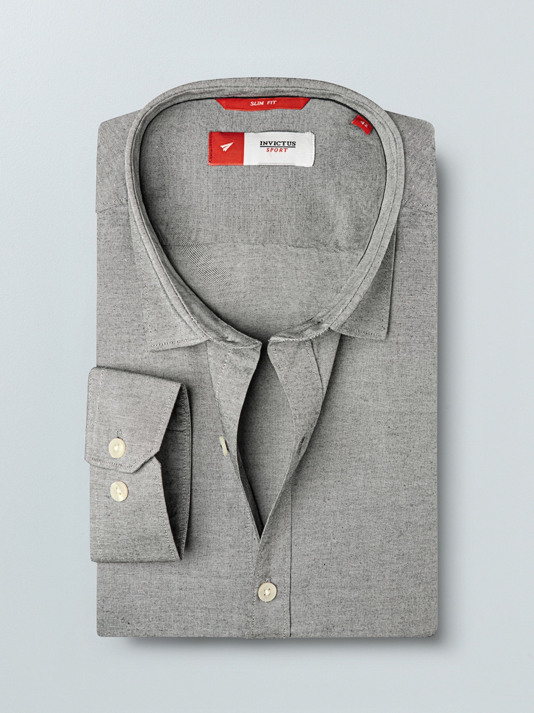 

INVICTUS Men Grey Slim Fit Solid Formal Shirt