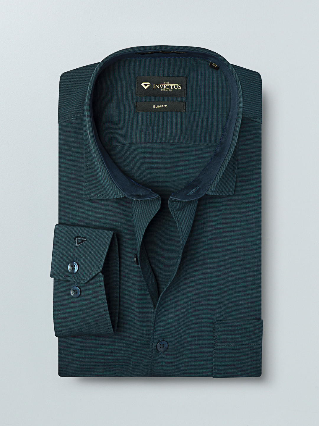 

INVICTUS Men Green Slim Fit Solid Formal Shirt