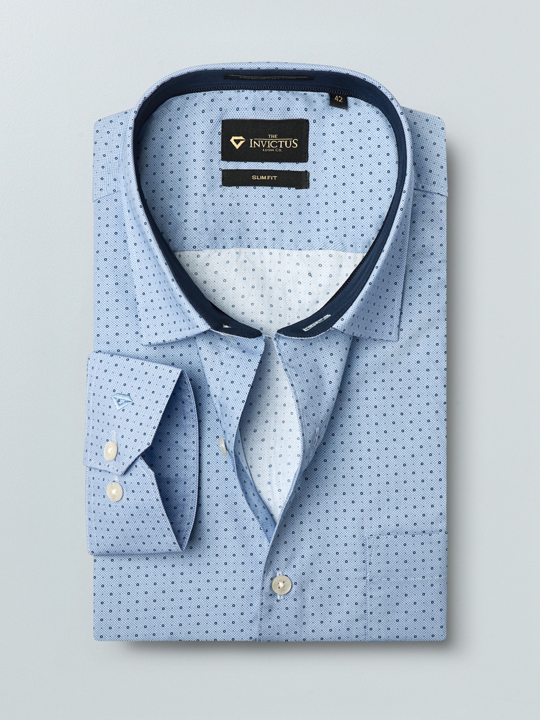 

INVICTUS Men Blue Slim Fit Printed Formal Shirt