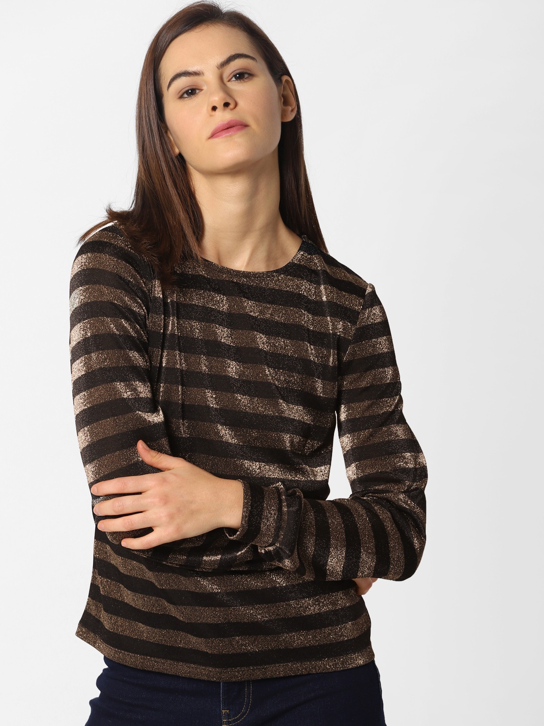 

ONLY Women Black Striped Top