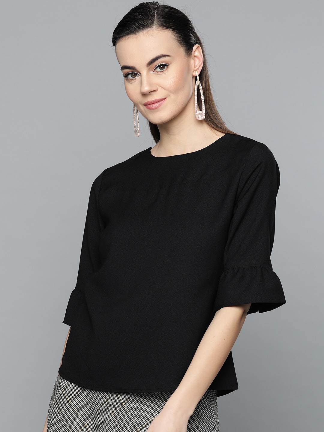 

Marie Claire Women Black Solid Top