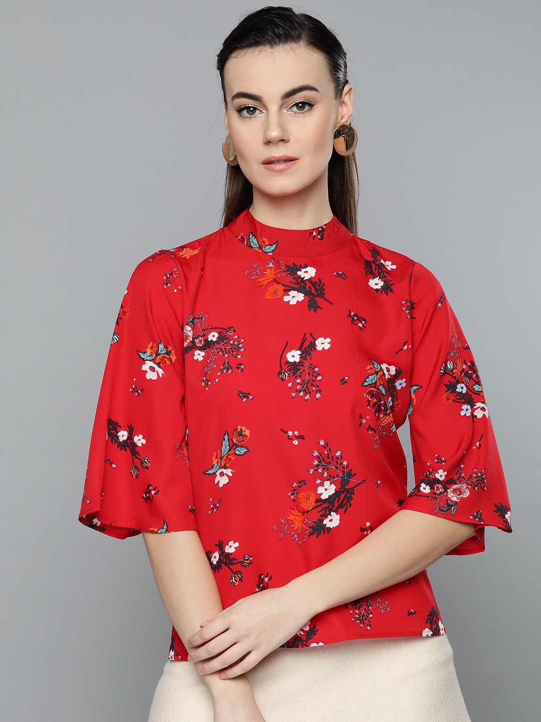 

Marie Claire Women Red & White Floral Printed Top