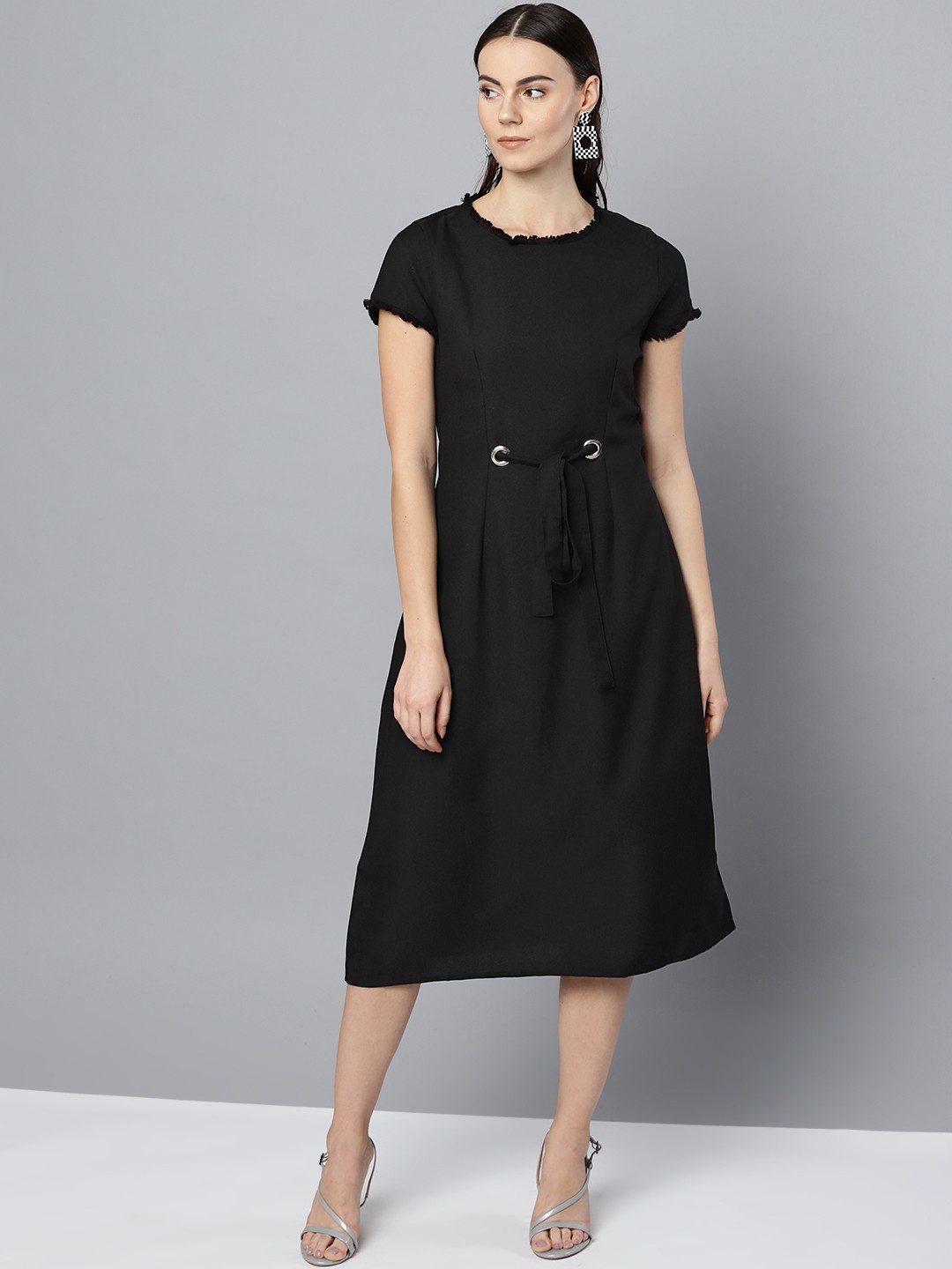 

Marie Claire Women Black Solid A-Line Dress