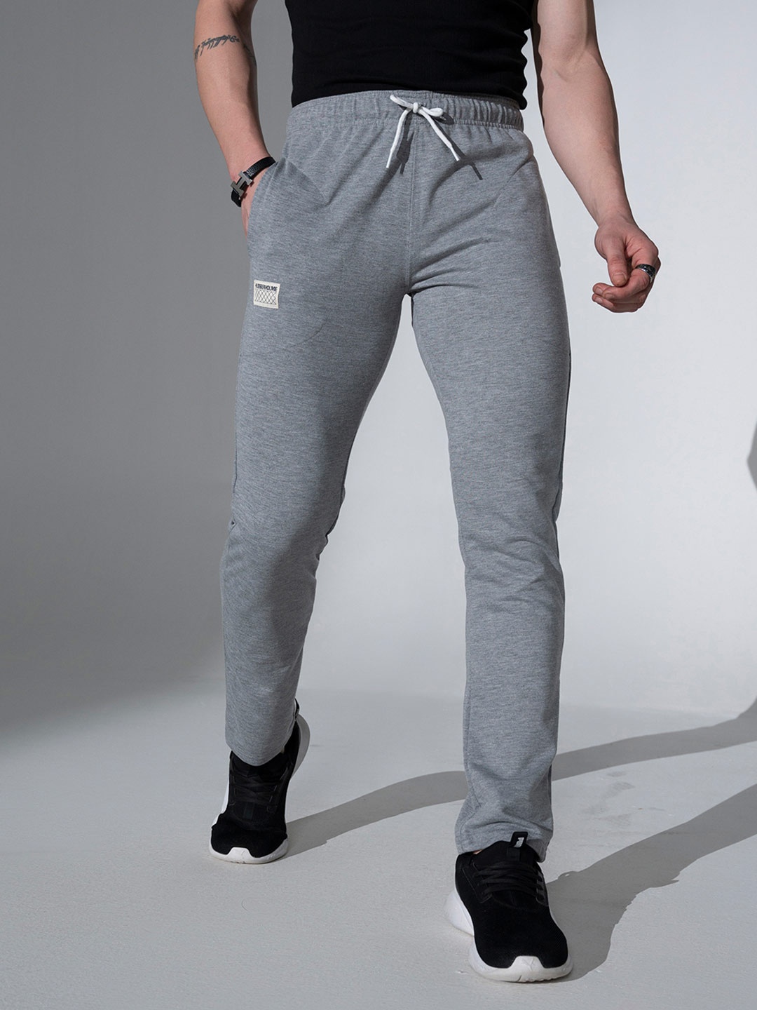 

Hubberholme Men Grey Melange Regular Fit Track Pants