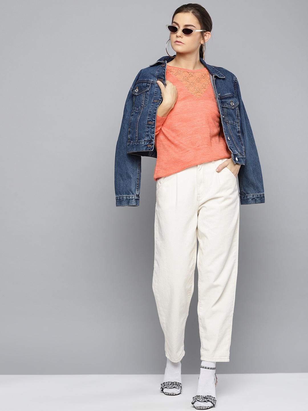 

Marie Claire Women Coral Orange Solid Sweater