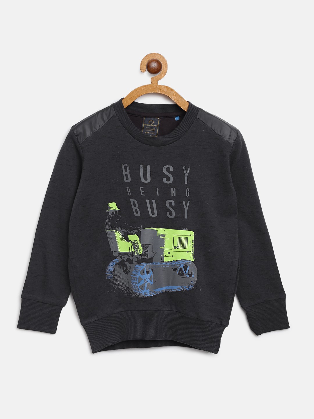 

Sweet Dreams Boys Charcoal Grey Printed Sweatshirt