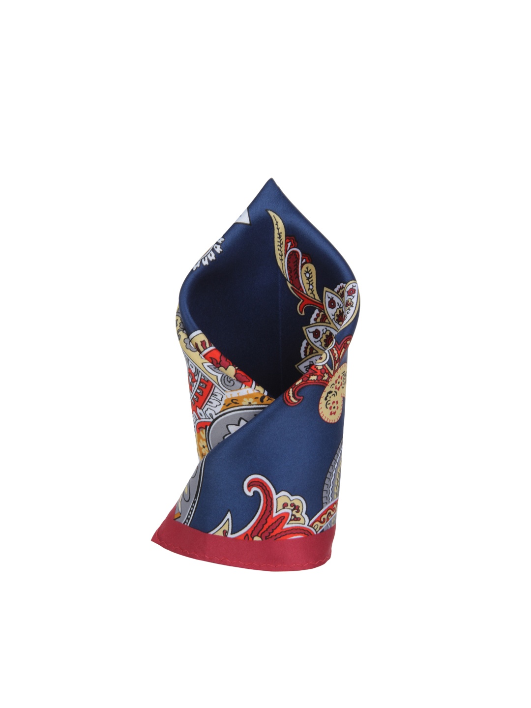 

Alvaro Castagnino Navy Printed Pocket Square, Navy blue