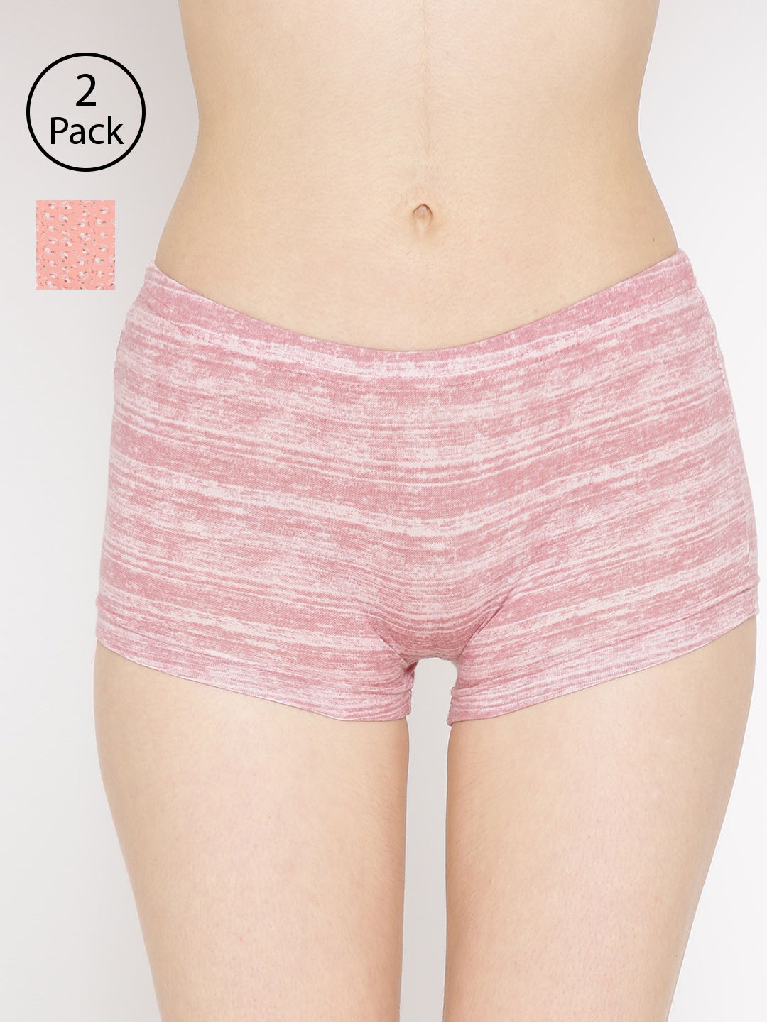 

Lady Lyka Women Pack of 2 Printed Boy Shorts BOY-SHORTS-P03-P09, Pink