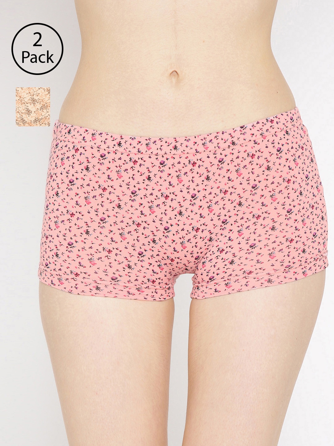 

Lady Lyka Women Pack of 2 Printed Boy Shorts BOY-SHORTS-P17-P07, Pink