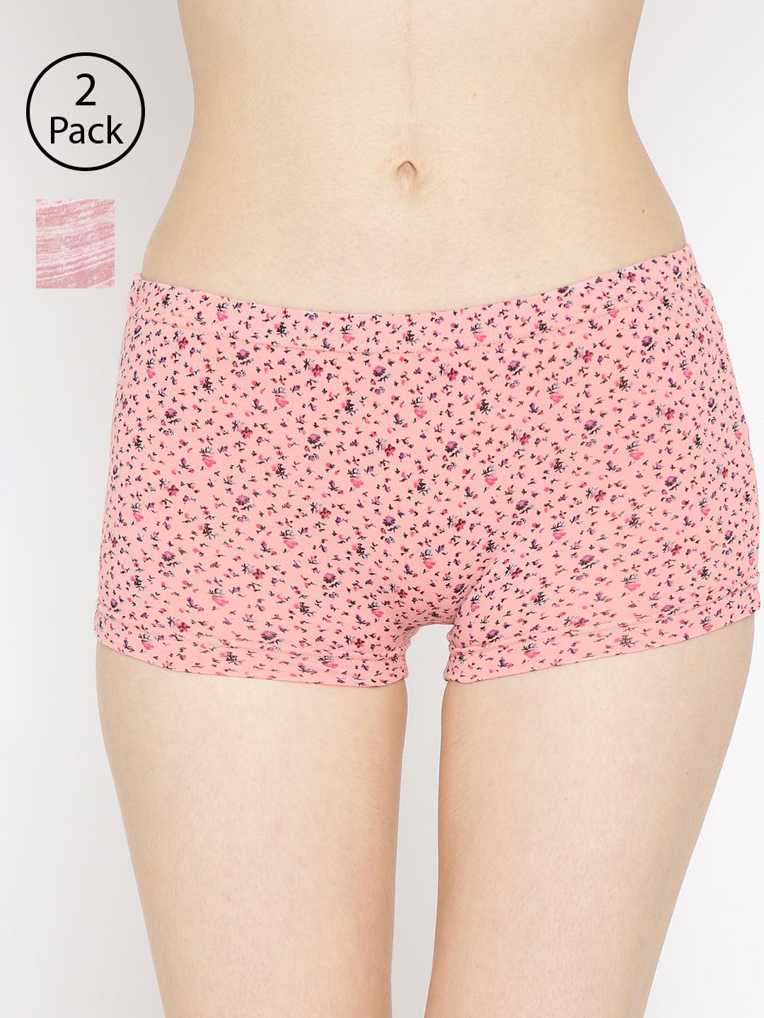 

Lady Lyka Women Pack of 2 Pink Printed Boy Shorts BOY-SHORTS-P09-P17