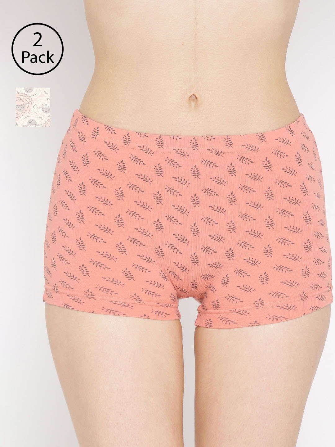 

Lady Lyka Women Pack of 2 Printed Boy Shorts BOY-SHORTS-P10-P15, Pink
