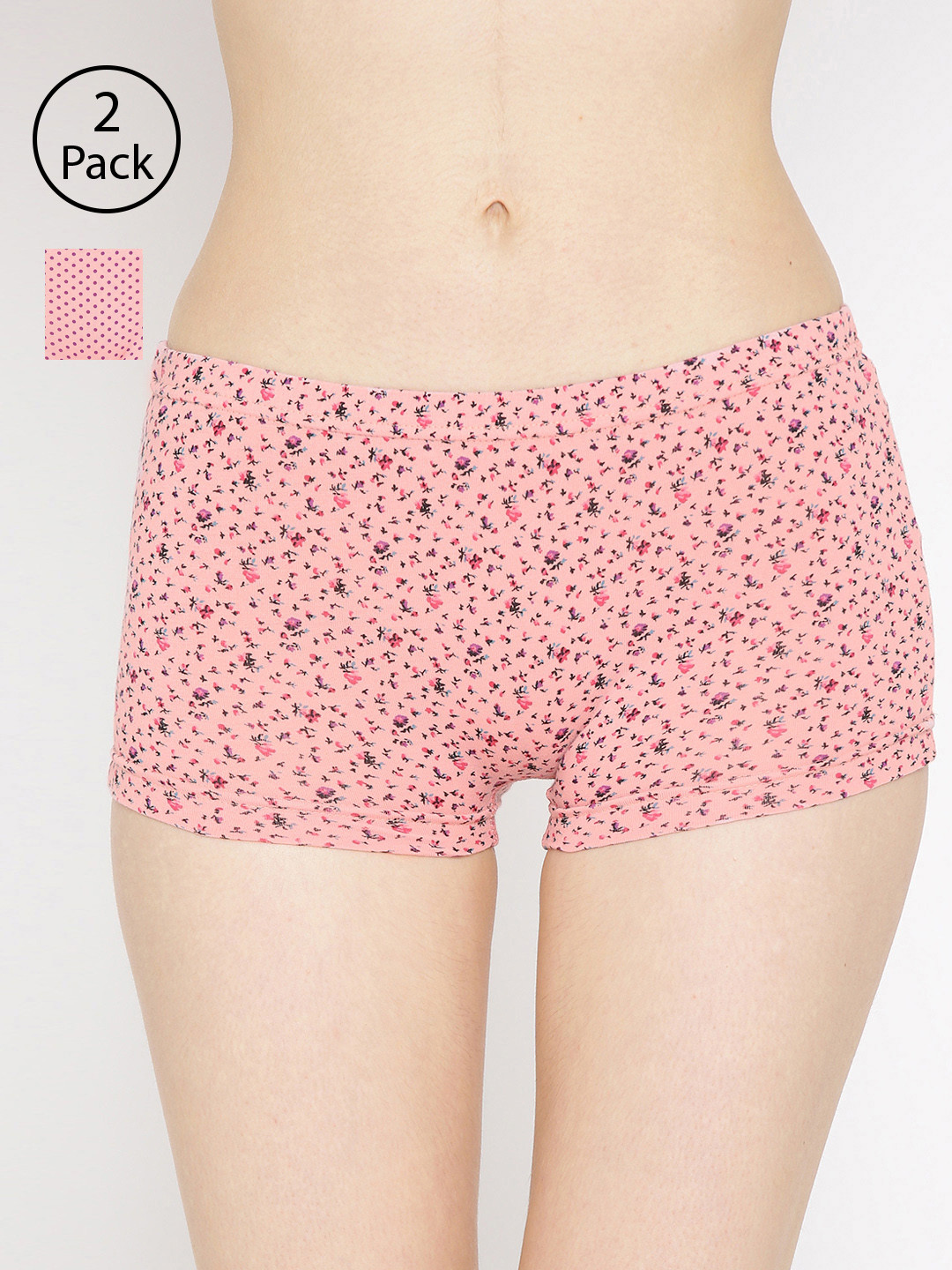 

Lady Lyka Women Pack of 2 Pink Printed Boy Shorts BOY-SHORTS-P17-P04