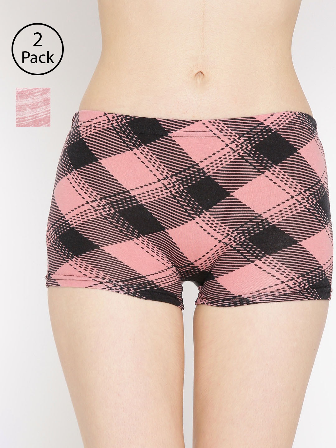 

Lady Lyka Women Pack of 2 Printed Boy Shorts BOY-SHORTS-P09-P14, Pink
