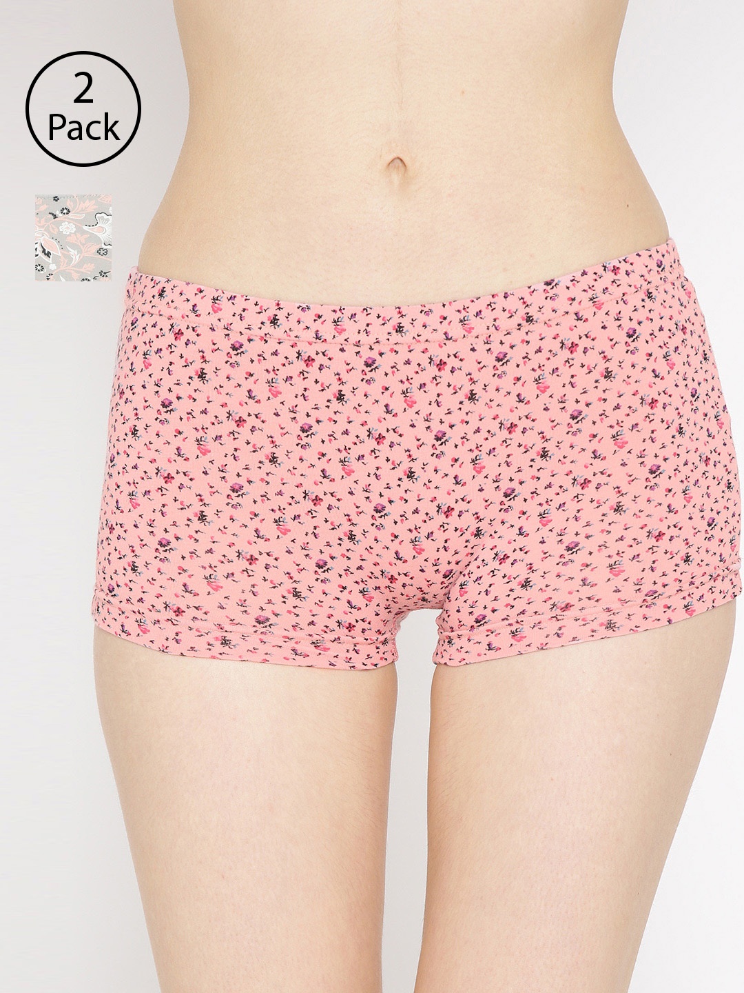 

Lady Lyka Women Pack of 2 Printed Boy Shorts BOY-SHORTS-P11-P17, Pink