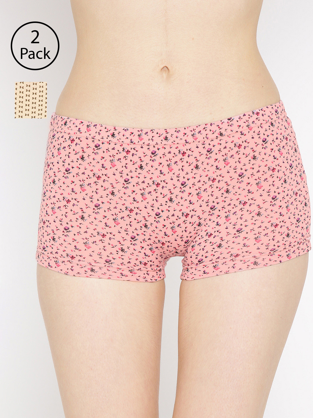 

Lady Lyka Women Pack of 2 Printed Boy Shorts BOY-SHORTS-P13-P17, Pink