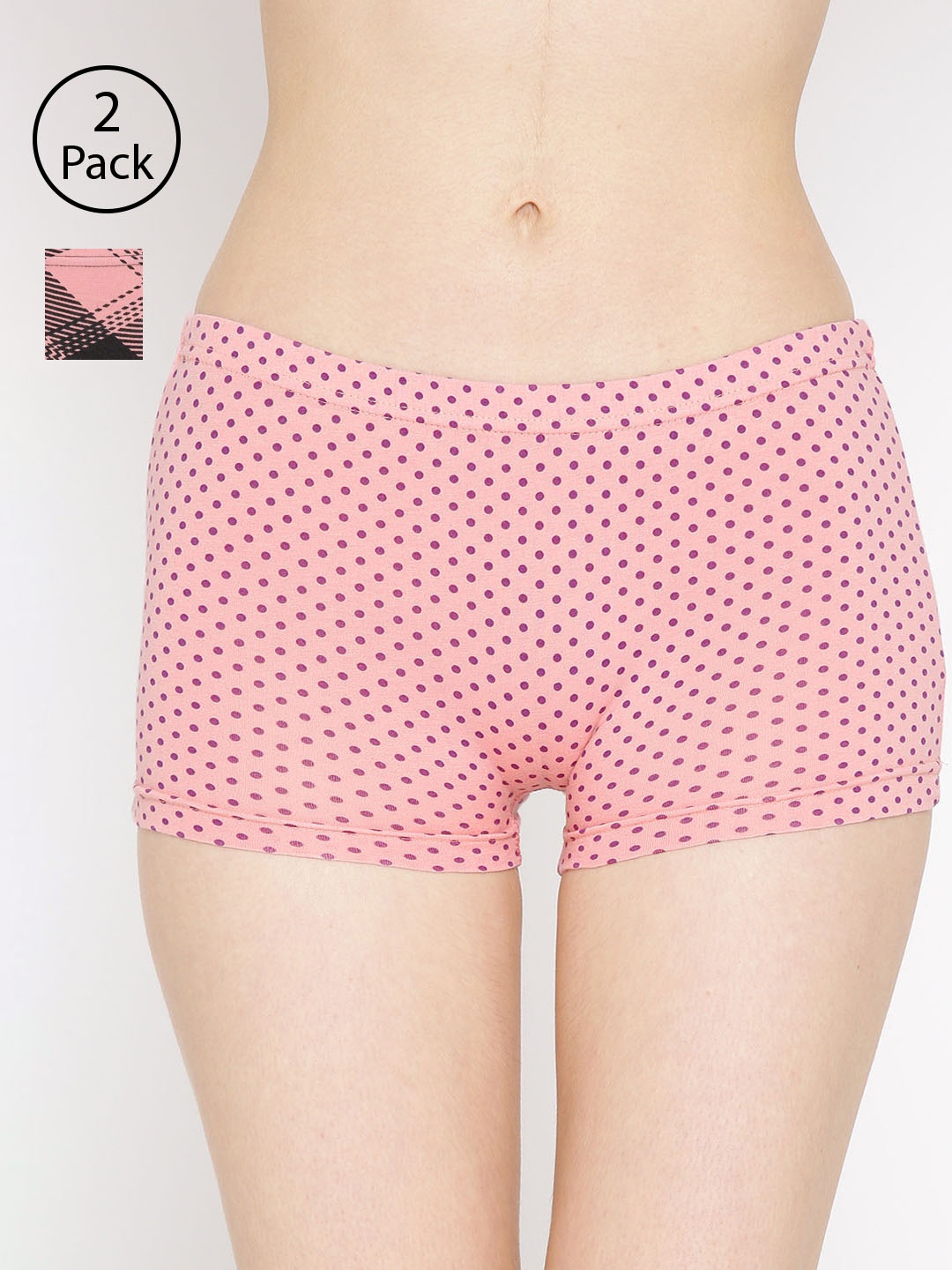 

Lady Lyka Women Pack of 2 Printed Boy Shorts BOY-SHORTS-P14-P04, Pink