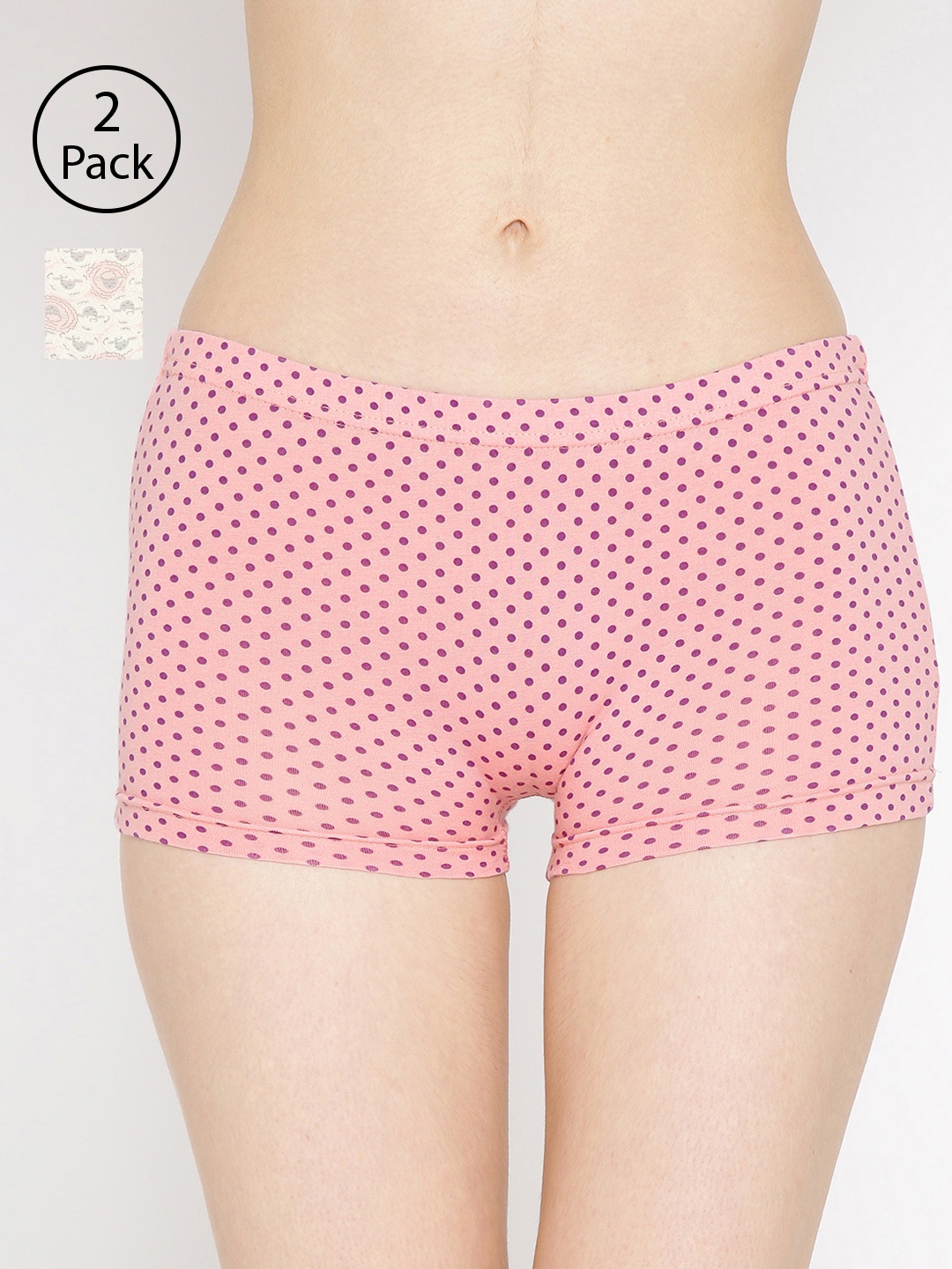

Lady Lyka Women Pack Of 2 Printed Boyshorts P04-P10, Pink