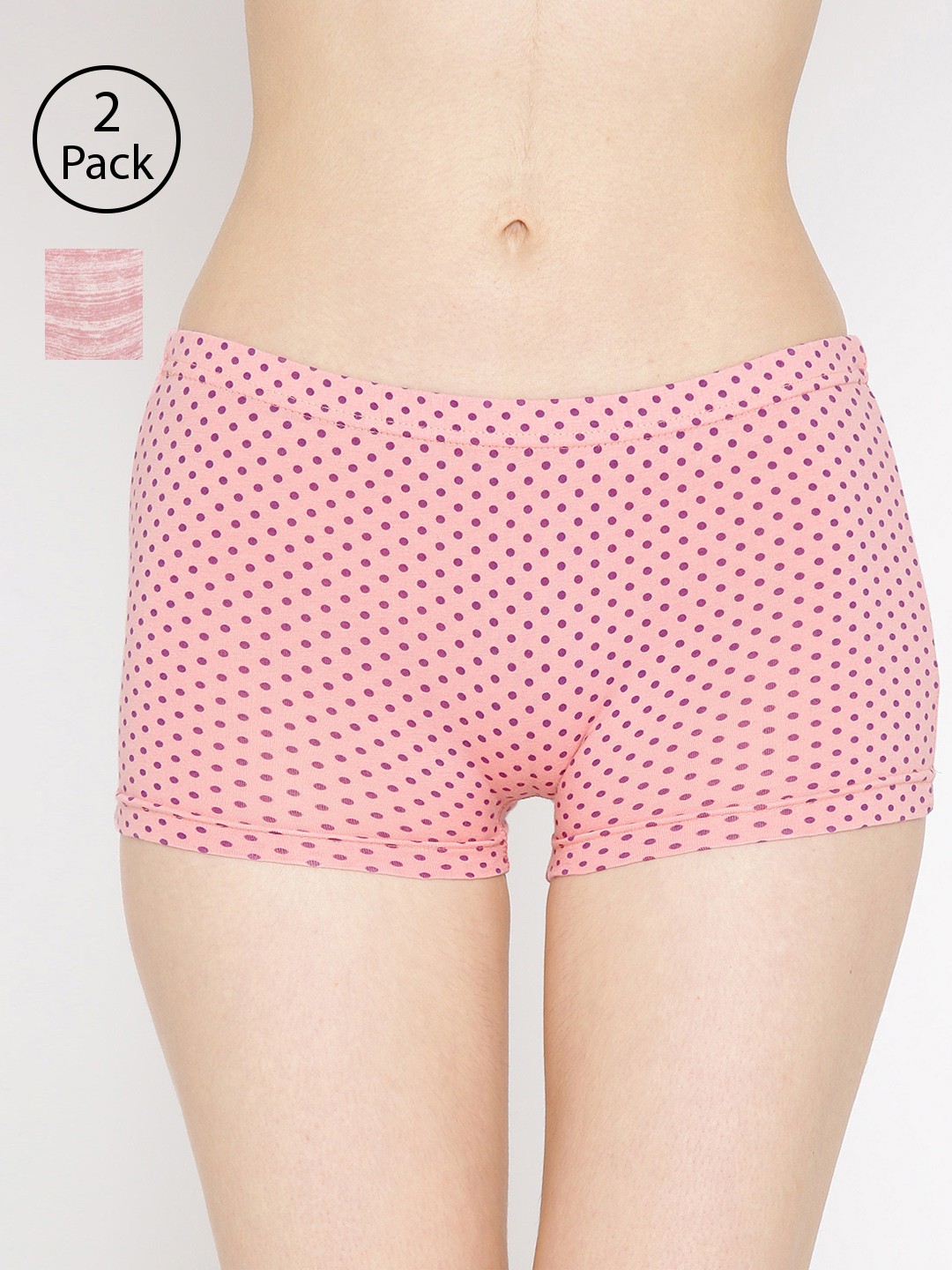 

Lady Lyka Women Pack Of 2 Printed Boyshorts P07-P08, Peach