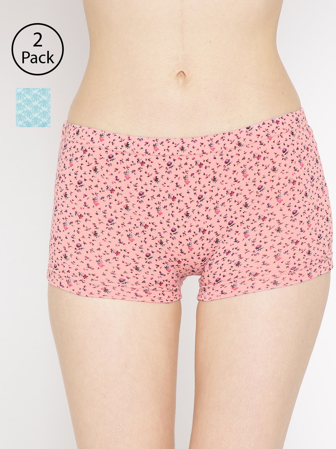 

Lady Lyka Women Pack Of 2 Printed Boyshorts P08-P17, Blue