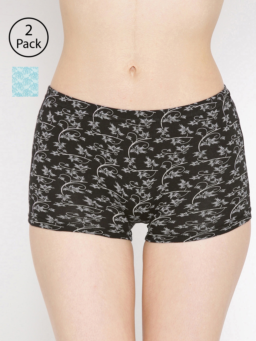 

Lady Lyka Women Pack Of 2 Printed Boyshorts P18-P08, Blue