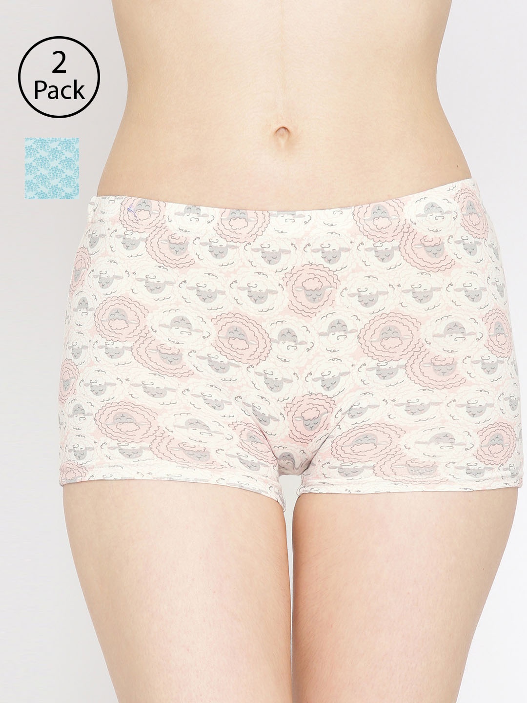 

Lady Lyka Women Pack Of 2 Printed Boyshorts P08-P10, Multi