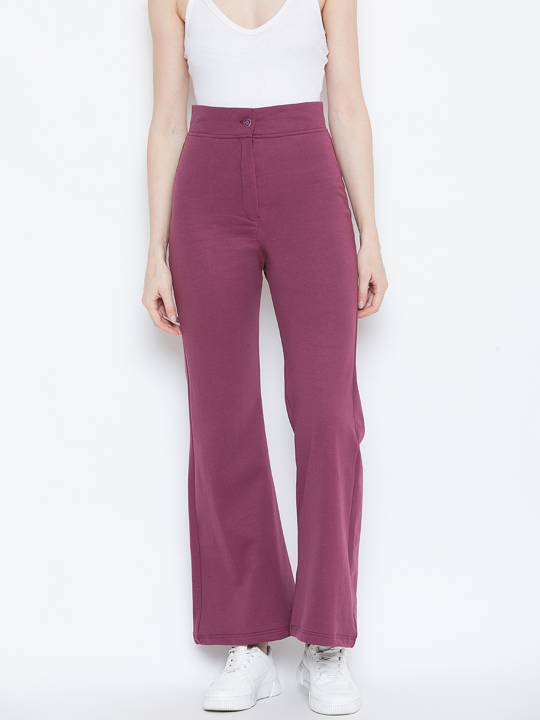 

Alsace Lorraine Paris Women Purple Regular Fit Solid Bootcut Trousers