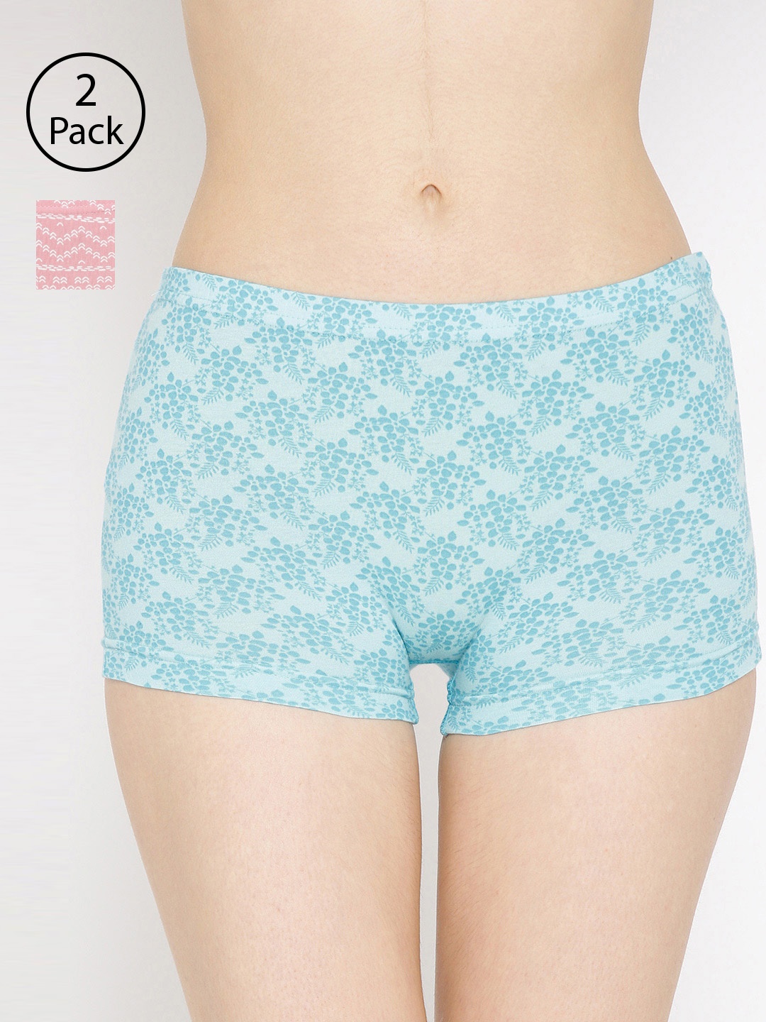 

Lady Lyka Women Pack Of 2 Printed Boyshorts P01-P08, Blue