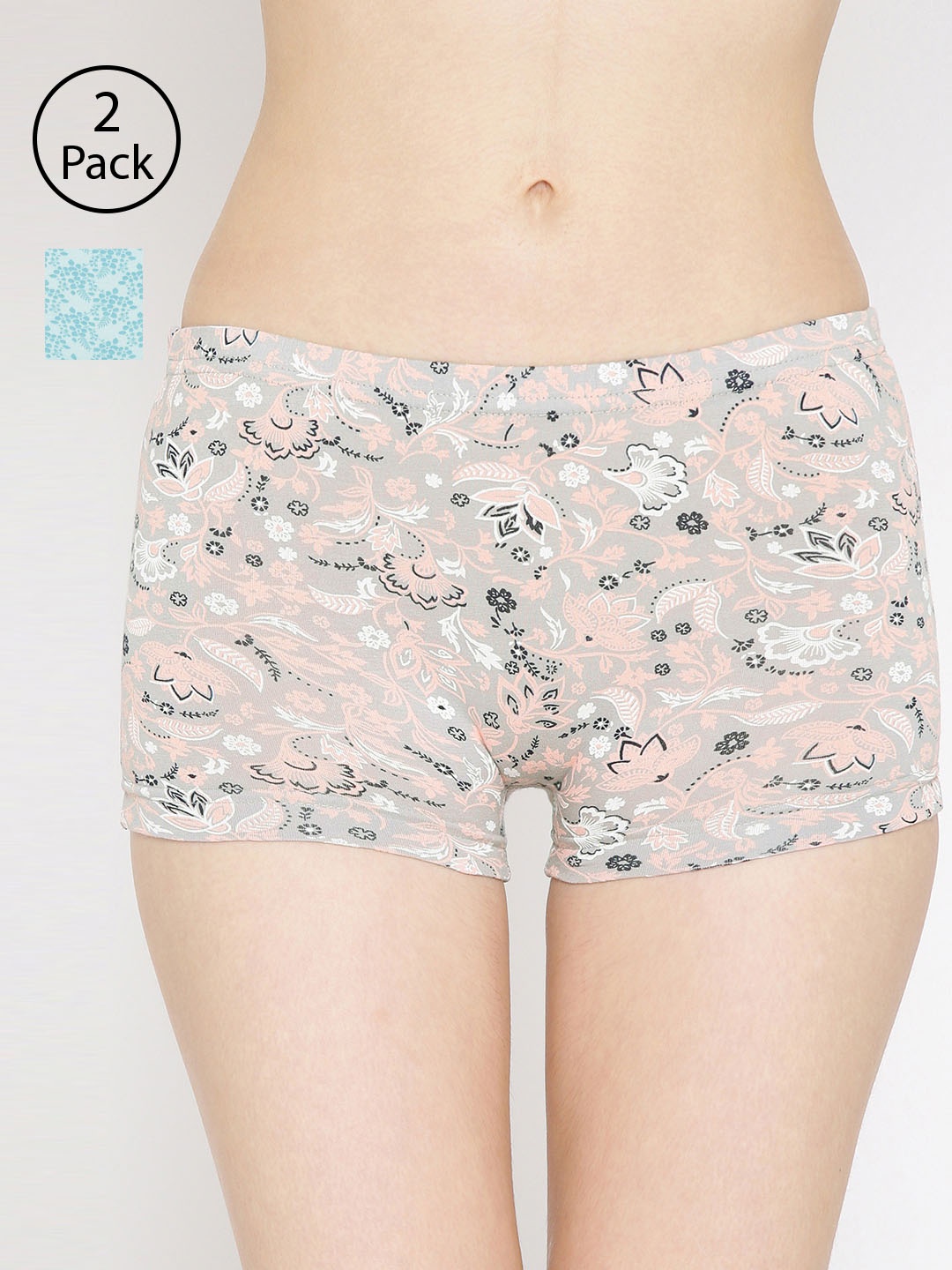

Lady Lyka Women Pack Of 2 Printed Boyshorts P18-P06, Multi