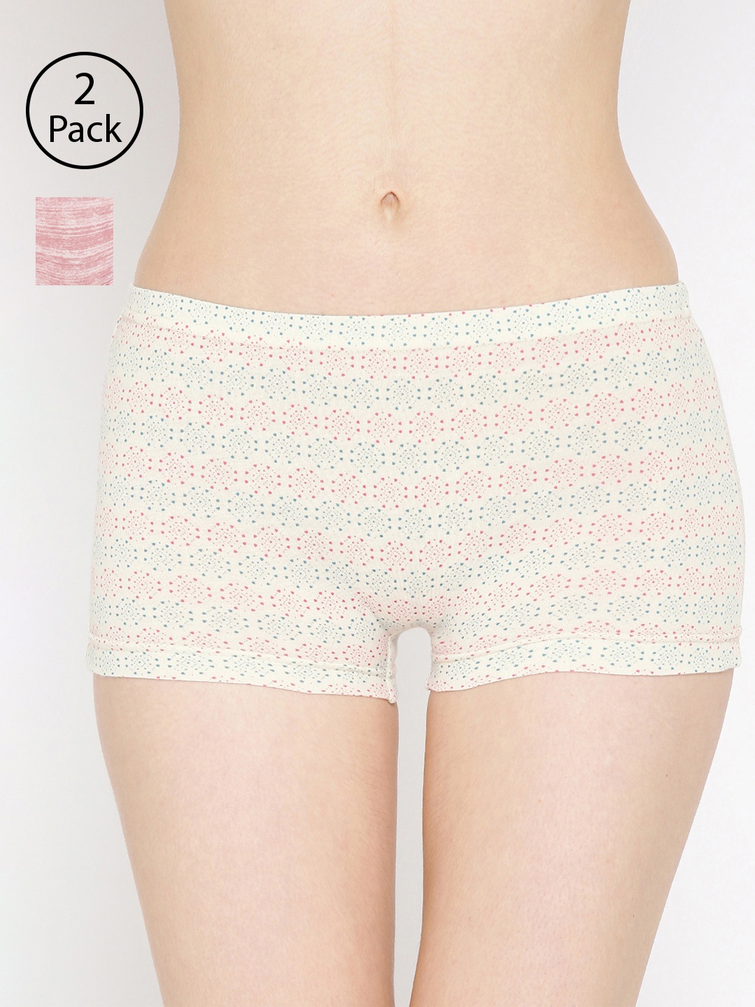 

Lady Lyka Women Pack Of 2 Printed Boyshorts P06-P09, Off white