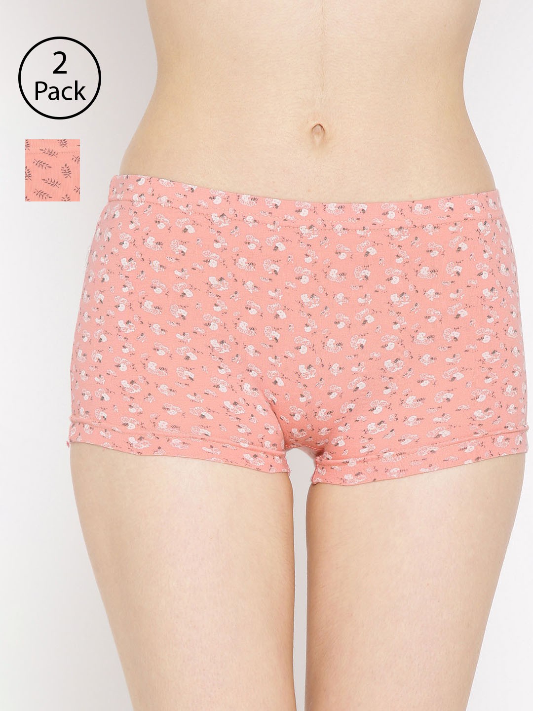 

Lady Lyka Women Pack Of 2 Printed Boyshorts P15-P03, White