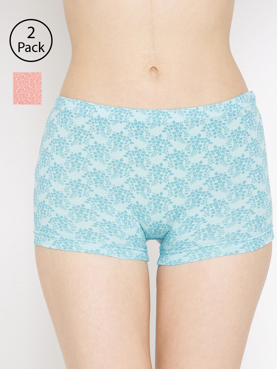 

Lady Lyka Women Pack Of 2 Printed Boyshorts P03-P08, Peach