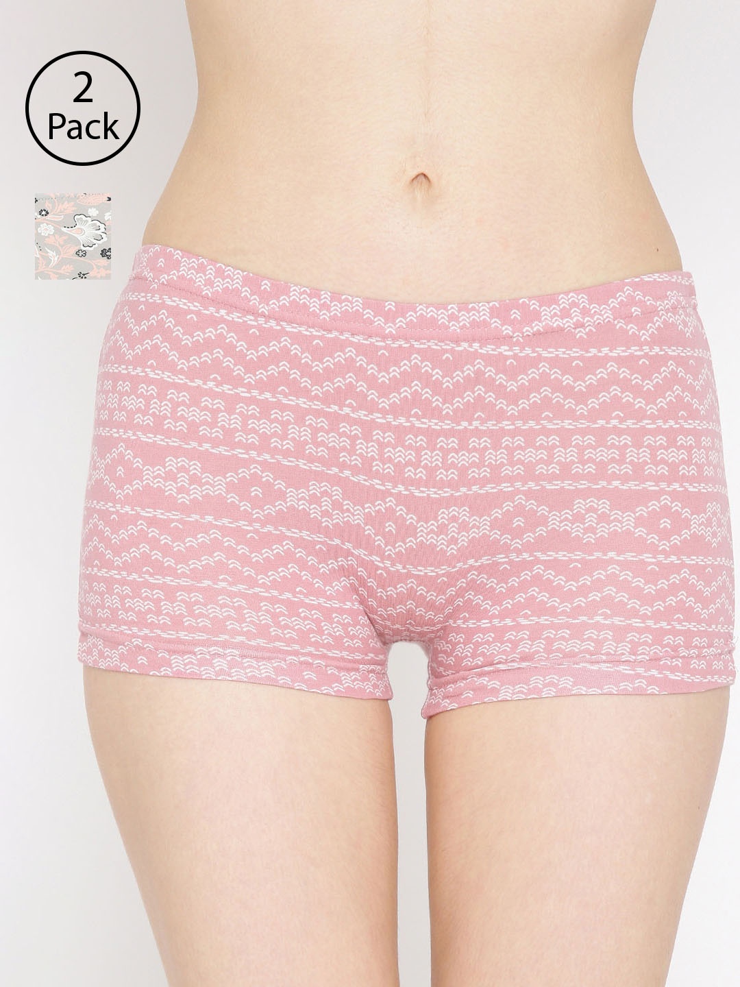 

Lady Lyka Women Pack Of 2 Printed Boyshorts P11-P01, Multi