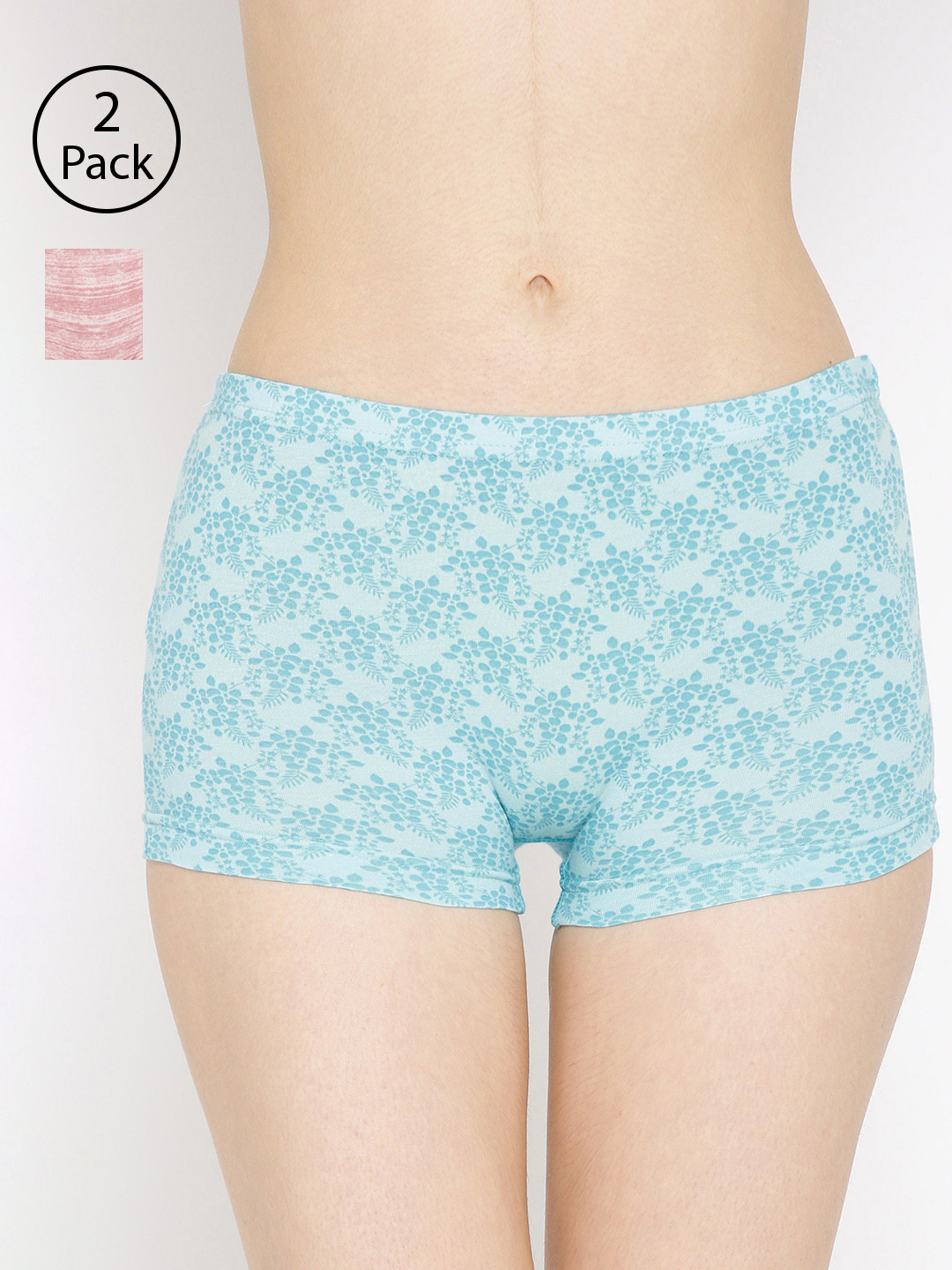

Lady Lyka Women Pack Of 2 Printed Boyshorts P08-P09, Blue