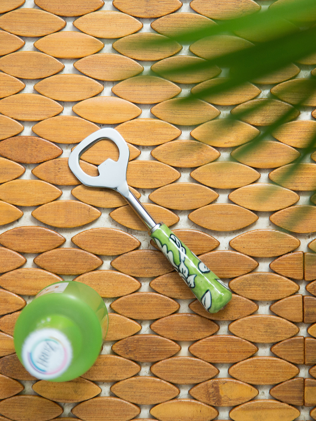 

ExclusiveLane Silver-Toned The Mughal Zahri Hand-Painted Ceramic Bottle Opener