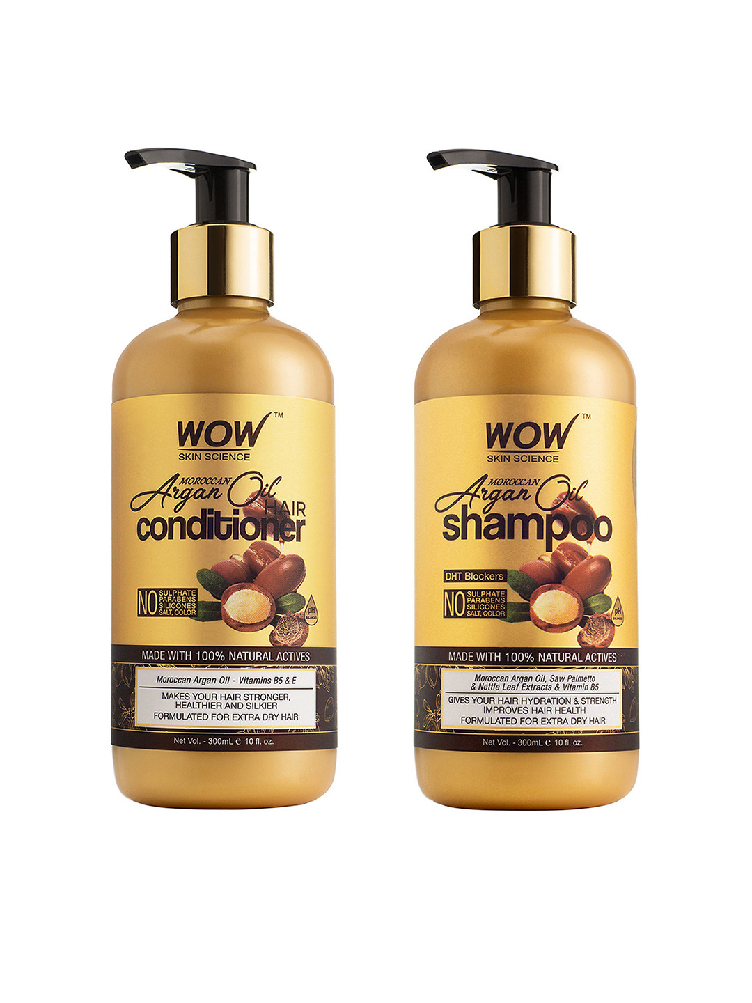

WOW SKIN SCIENCE Set of Moroccan Argan Oil Shampoo & Conditioner, Gold