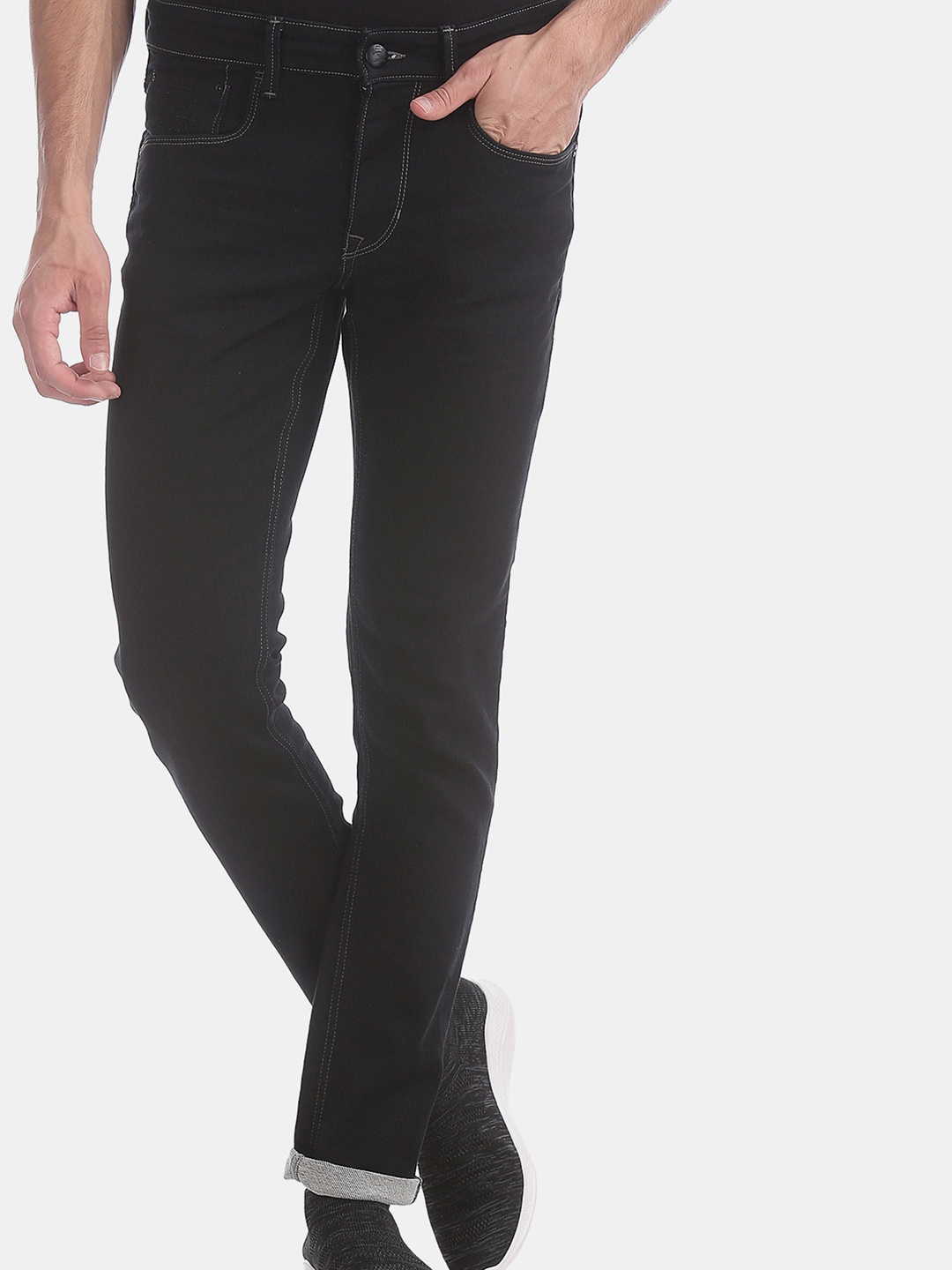 

U.S. Polo Assn. Denim Co. Men Black Brandon Slim Tapered Fit Clean Look Stretchable Jeans