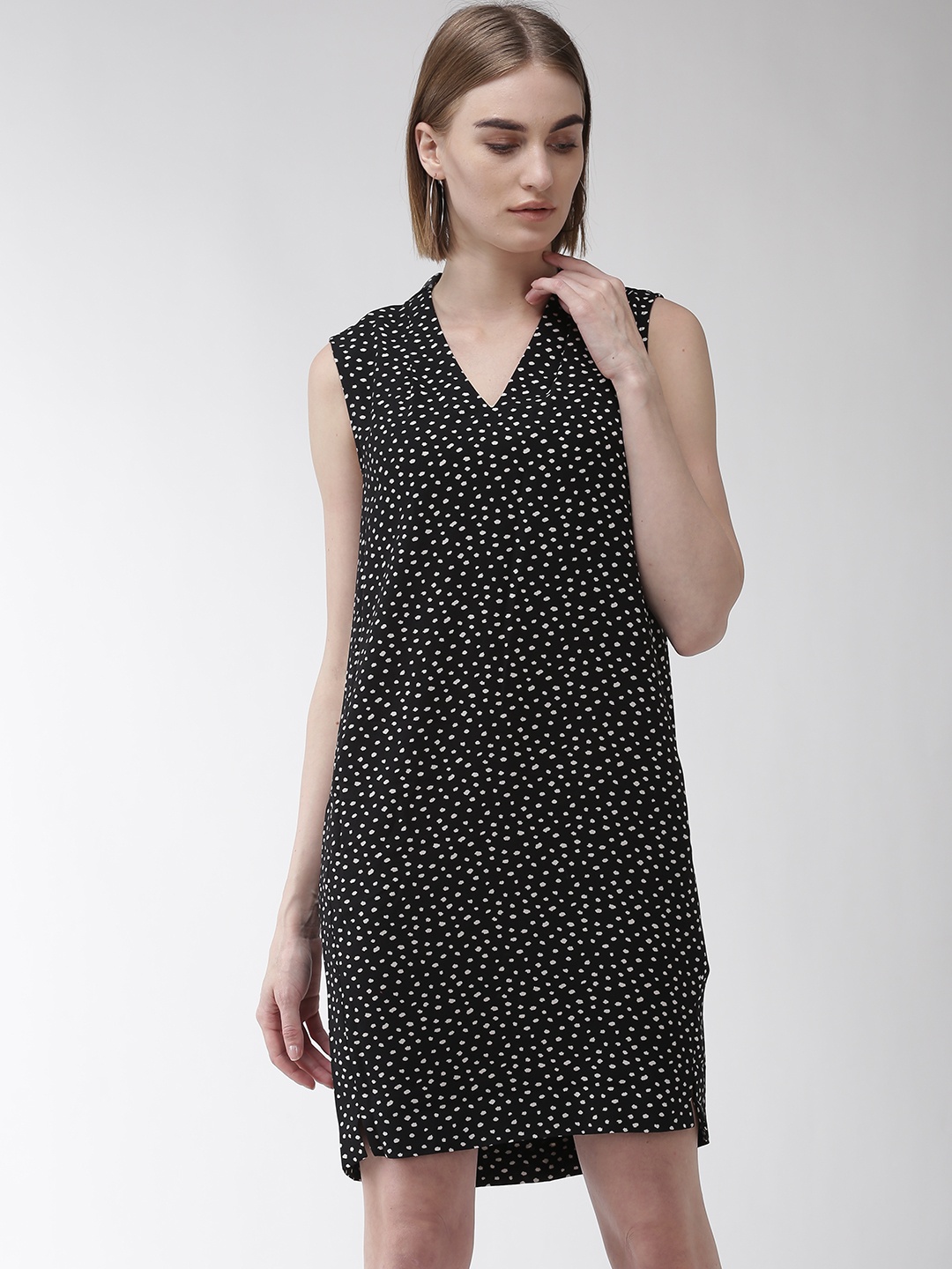 

Marks & Spencer Women Black & White Printed A-Line Dress