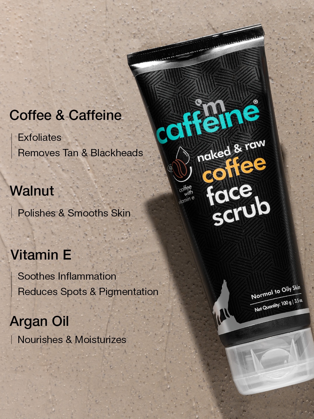 

MCaffeine Coffee Exfoliating Face Scrub for Fresh & Glowing Skin- Removes Tan & Blackheads, Black