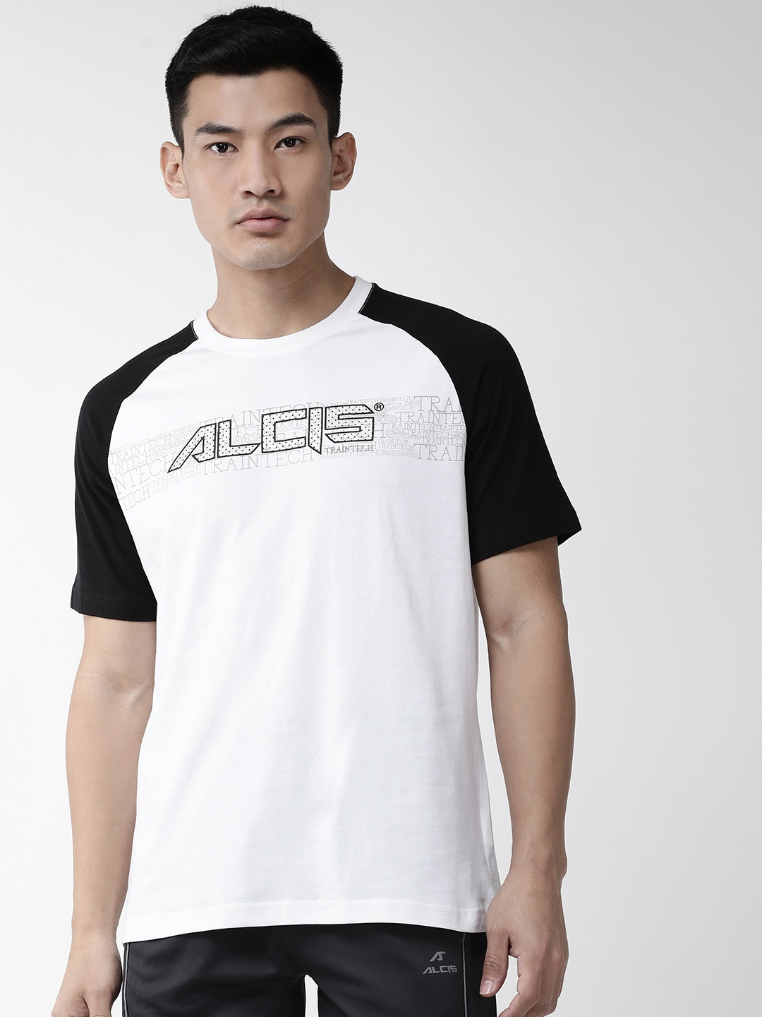 

Alcis Men White Printed Round Neck Training T-shirt