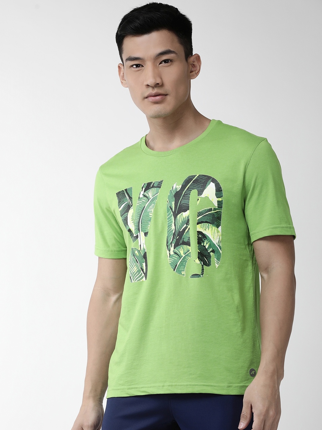 

Alcis Men Green Printed Round Neck T-shirt