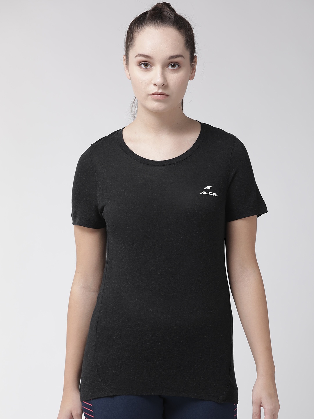 

Alcis Women Black Solid Round Neck T-shirt