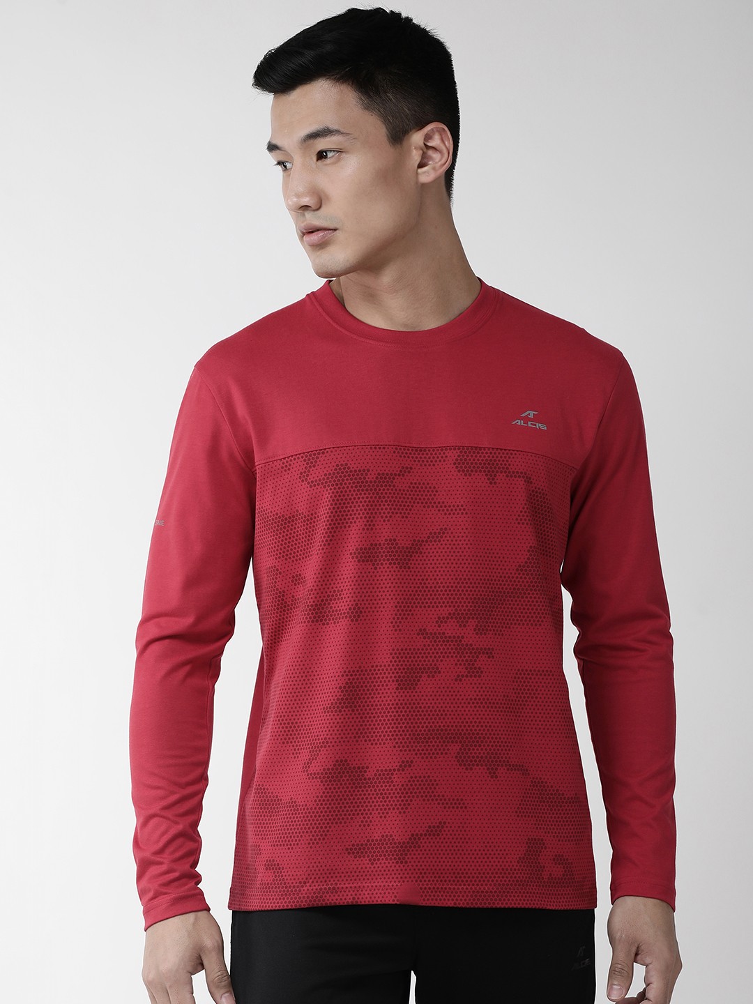 

Alcis Men Red Printed Round Neck T-shirt