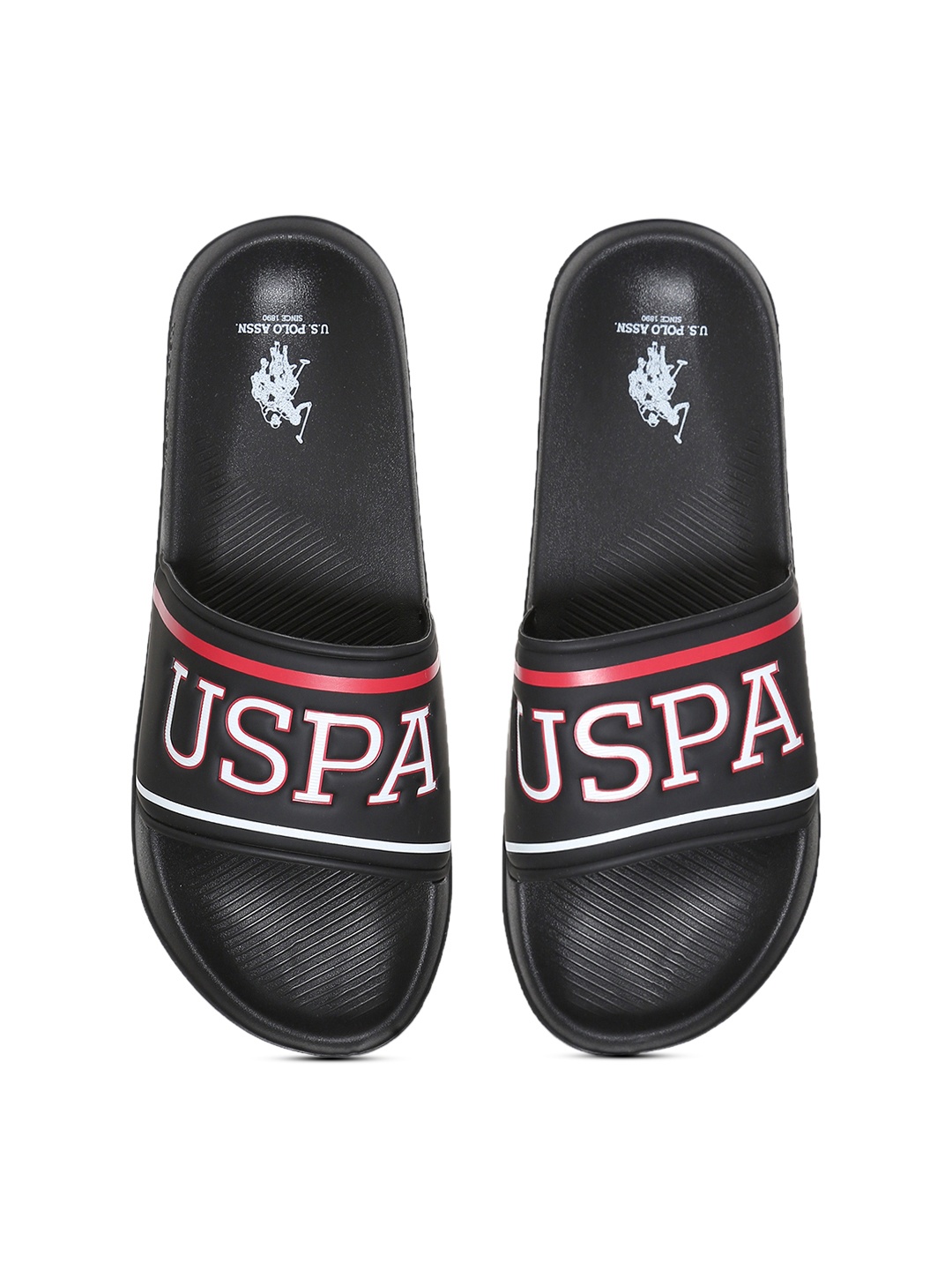 

U.S. Polo Assn. Men Black Printed Sliders