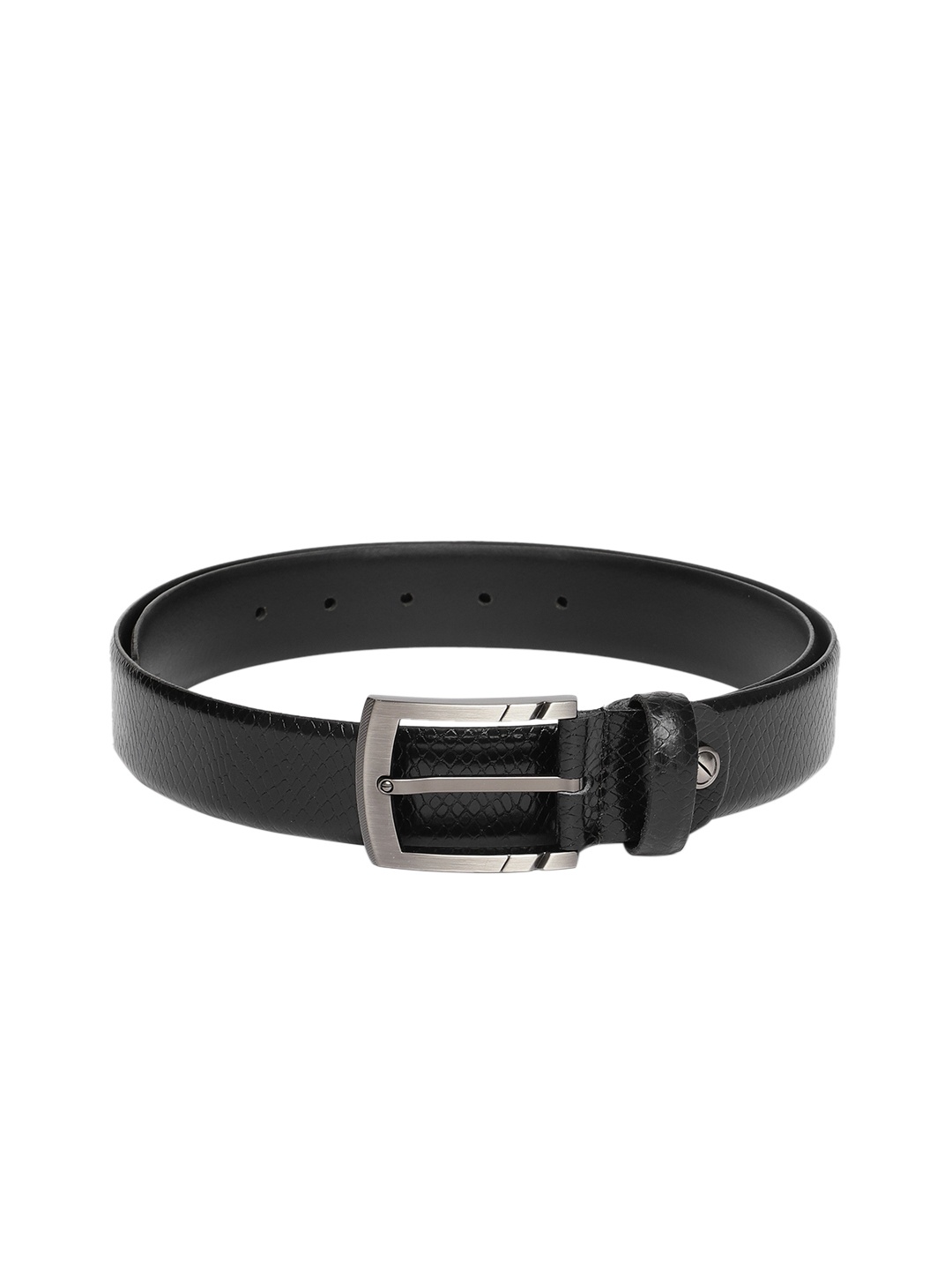 

BOXER Men Black Textured Italian Genuine Leather Belt BB3-01 B34