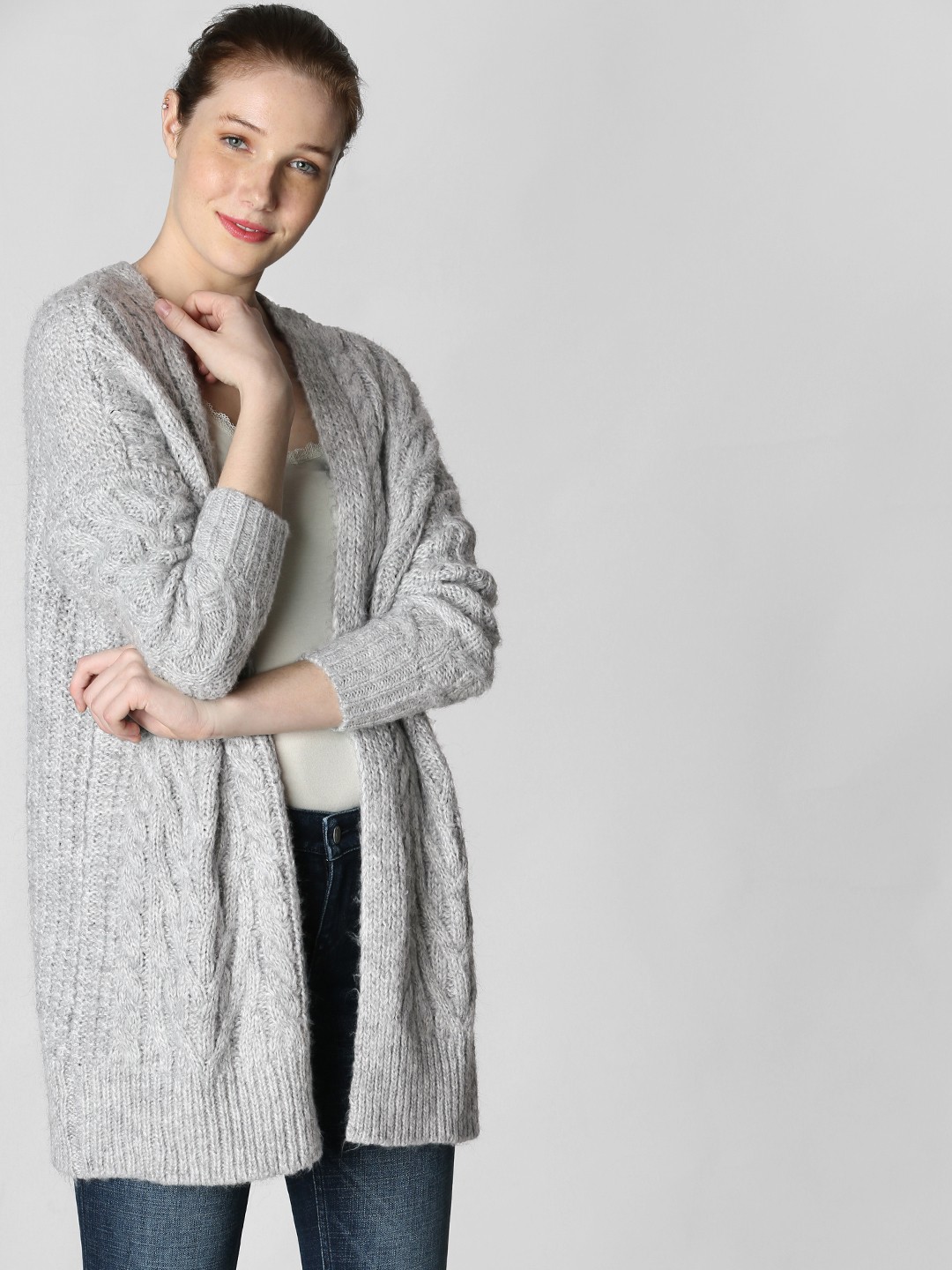

Vero Moda Women Grey Self Design Sweater