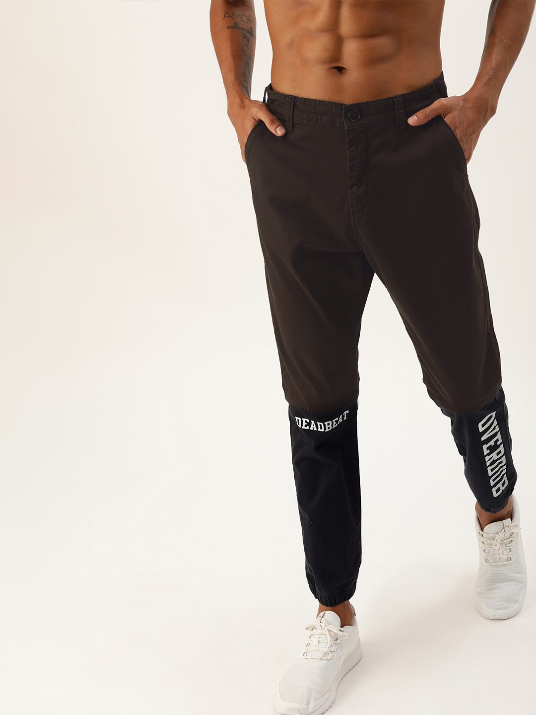 

Moda Rapido Men Brown & Black Regular Fit Printed Joggers