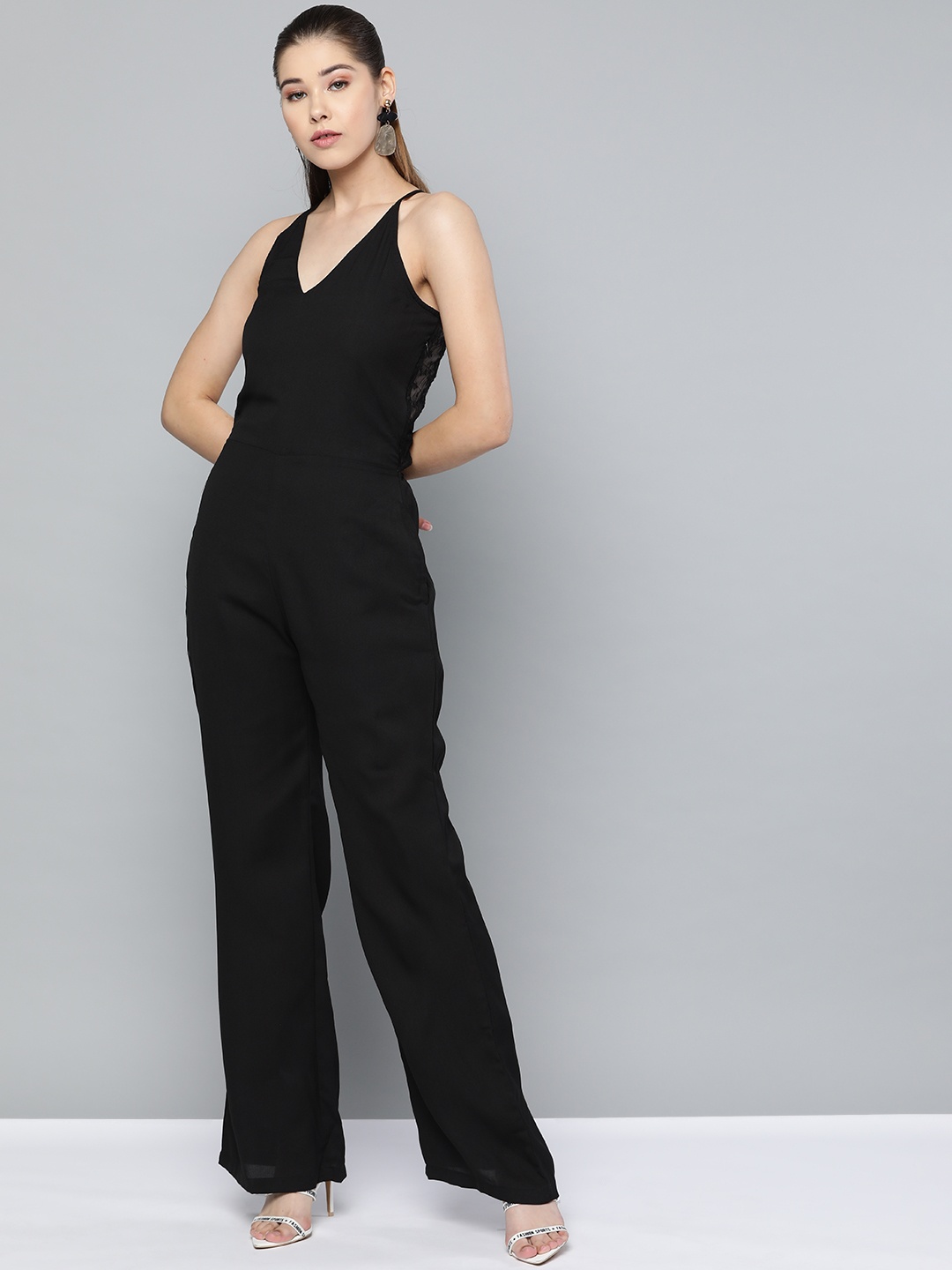 

Trend Arrest Women Black Solid Basic Jumpsuit